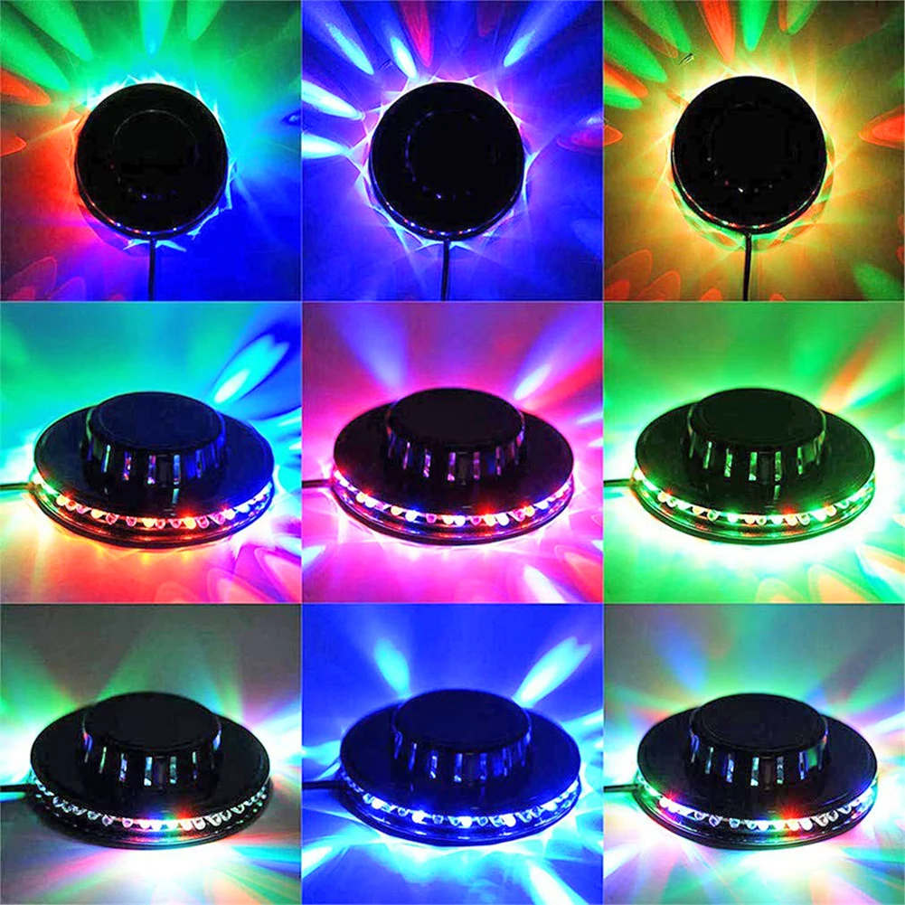 48LED RGB Spalvinga Disco Šviesos 5W USB Mini Diskoteka Lempos Namo Šalis Sukasi Scenos Šviesos KTV Baras Šalis DJ Disco Šviesos, Muzikos Lempos