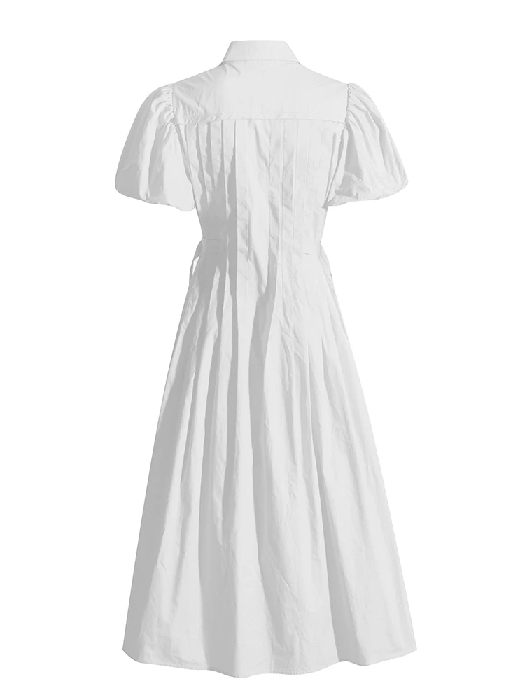 TWOTWINSTYLE Minimalistinės Suknelės Moterims Laepl trumpomis Rankovėmis Aukštos Juosmens Tunika Elegantiška Moteriška Suknelė Vasaros Mados Drabužių 2023